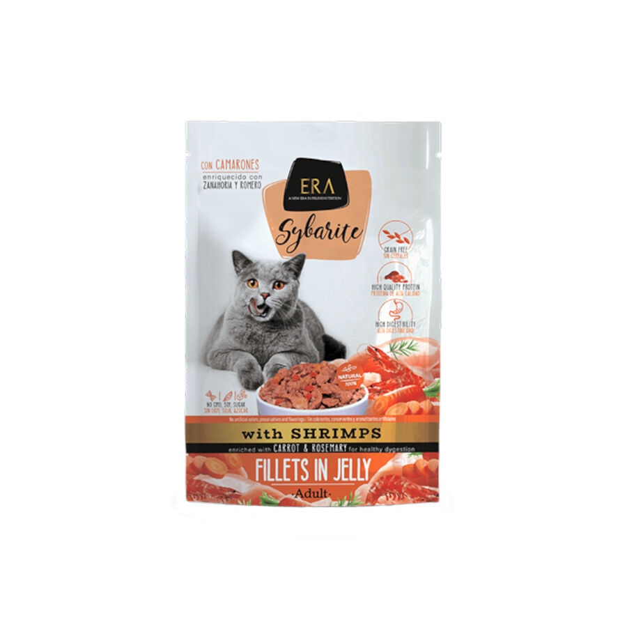 ERA Sybarite Con Camarones, Zanahoria y Romero Comida H&uacute;meda para gatos adultos